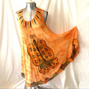 Tie Dye Beach Dress, Swimsuit Coverup OS